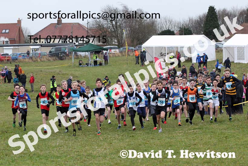Boys under-13s, 2021 North Eastern Cross Country Championships, Sedgefield. Photo: David T. Hewitson/Sports for All Pics